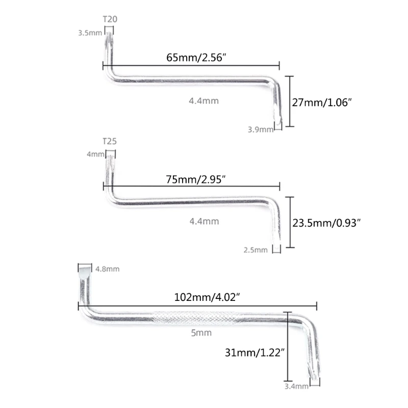 3pcs Z Type Phillips Slotted Screwdriver Offset Screwdriver Wrench Tip Screw Driver Double Head Turning Screwdrivers Repair Tool