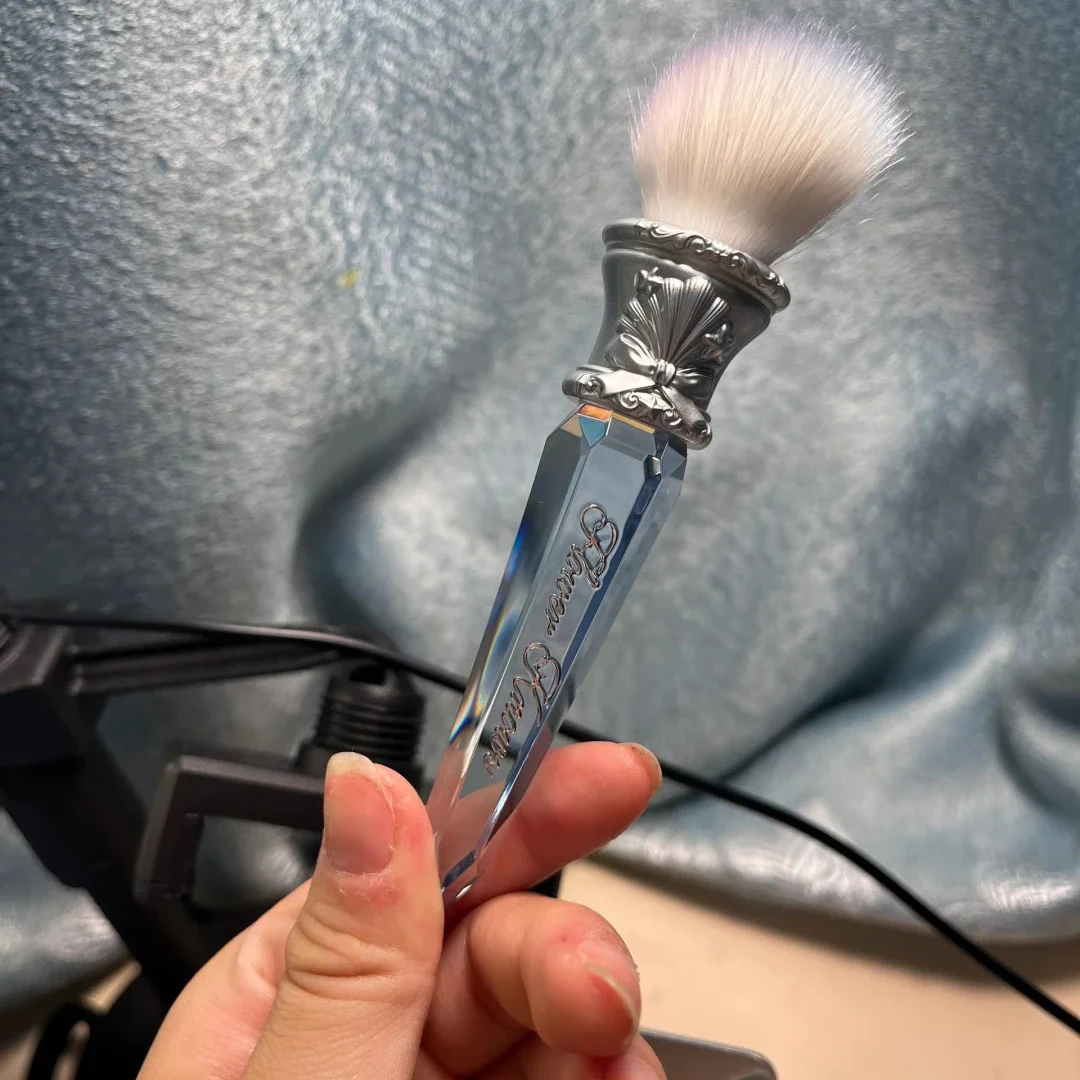 Flower Knows Shell's Jewel Angled Blush Brush Crystal Handle Contour Highlight Brush Vegan Cruelty-Free Makeup Brush