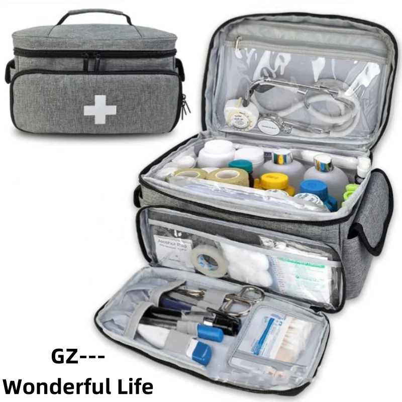 New Travel First Aid Kit Bag for Medical Carry Bag Multifunctional Storage Organizer Layered Medicine Boxes Medicine Cabinet