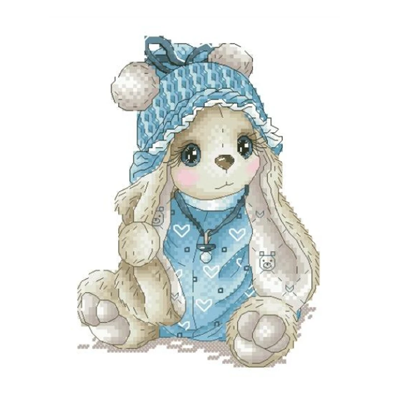 The cross-stitch set 28CT, 18CT, 14CT and 11CT can be selected as the hand-made material pack of printed fabric saga Blue Baby R