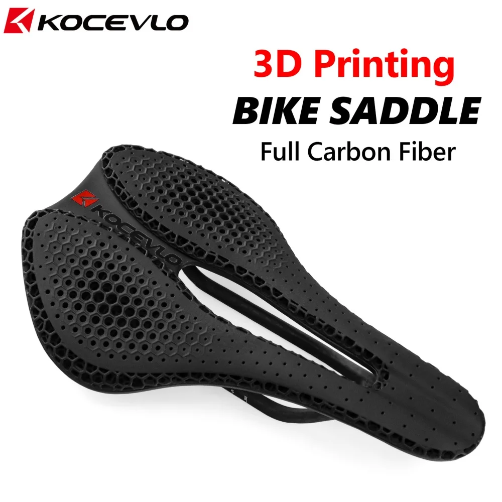 KOCEVLO 3D Printed Bike Saddle Carbon Fiber 240x143mm MTB Mountain Road Bicycle Cycling cushion