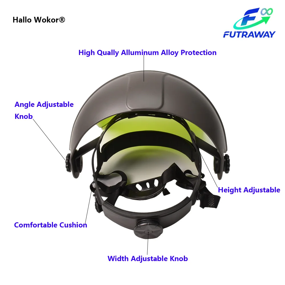 HALLO WOKOR OD8+ Laser Safety Welding Helmet Fiber YAG UV Laser 190-450nm & 800-1800nm Protect for Laser Welding Cutting Machine