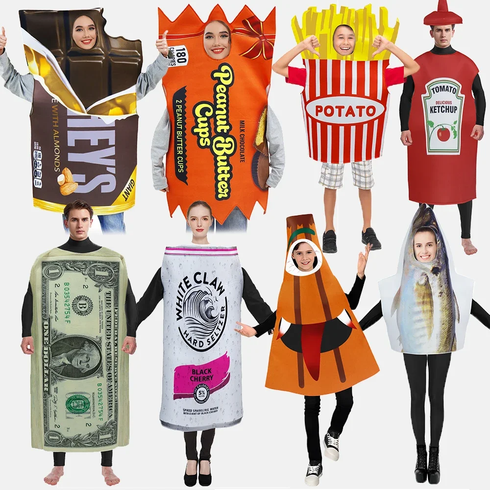 Carnival Costume Kids Adult Funny Party Food Sponge Cosplay Outfit Halloween Purim Costume Stage Performance Stage Dress Up