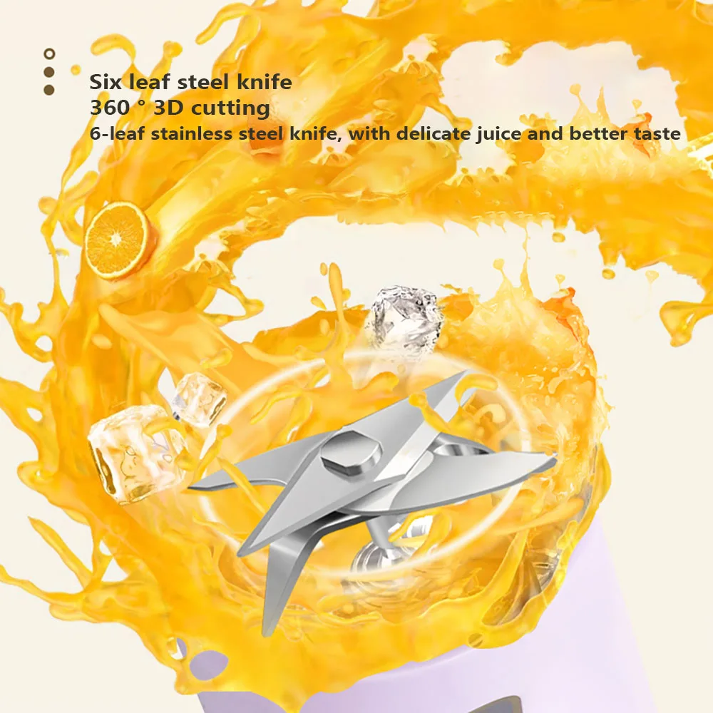 عصارة عصير صغيرة محمولة متعددة الوظائف قابلة لإعادة الشحن مناسبة للأطفال، تستخدم لصنع ميلك شيك وعصير.