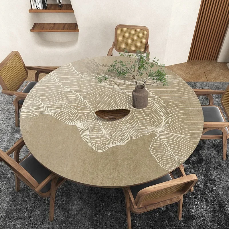 

PVC Waterproof Round Tablecloth, Oil-proof Table Mat, Kitchen Countertop, Home Decoration, Modern Restaurant Desk Mats, Waterpro