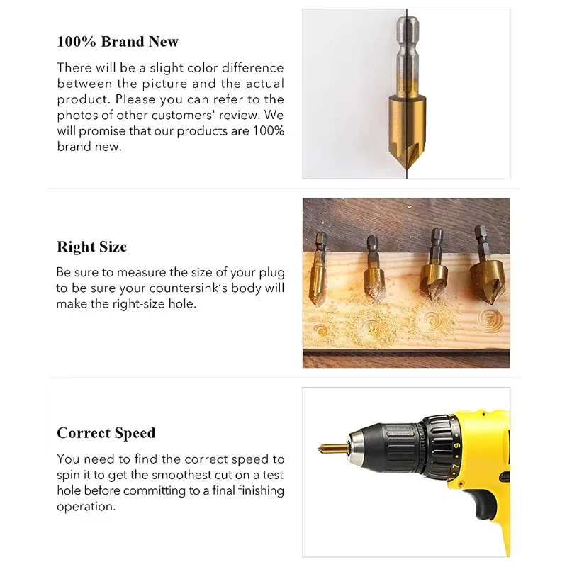 Imagem -05 - Hss Countersink Boring Broca Grupo Madeira Metal Quick Change Bit Tool Hex Chanfro Pcs mm mm mm 12 mm 16 mm 19 mm