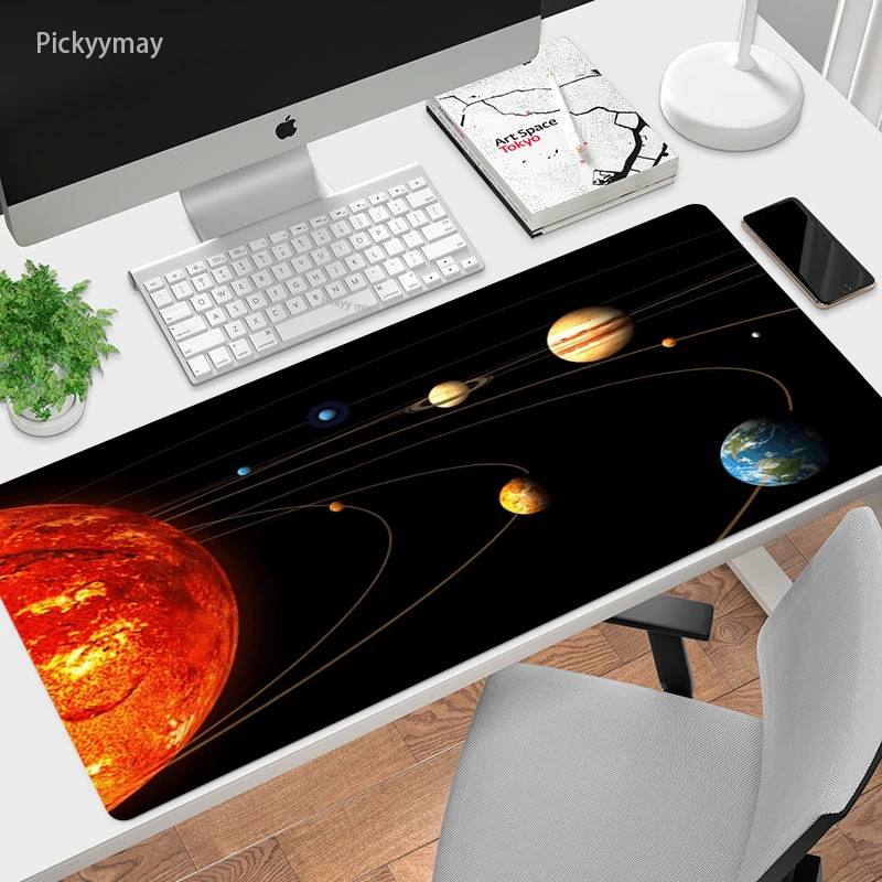 Solar System Large Laptop Gamer Mouse Pad Gaming Mousepad Space Planet Big Locking Edge Keyboard Computer Desk Mats Cs Go Lol