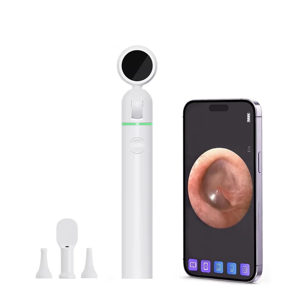 Medical Dual View Wireless Otoscope Ear Endoscope 18mm Lens with 6 LED Lights USB Charging Suitable for Children and Adults