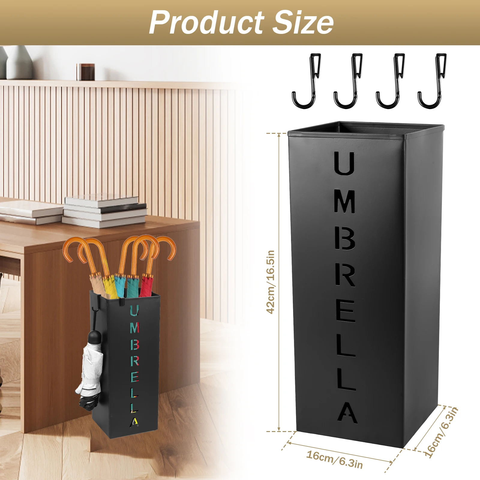 Umbrella Storage Bucket Metal Umbrella Holder Multipurpose Classroom Storage Wrought Iron Rain Rack Entryway Home Hotel