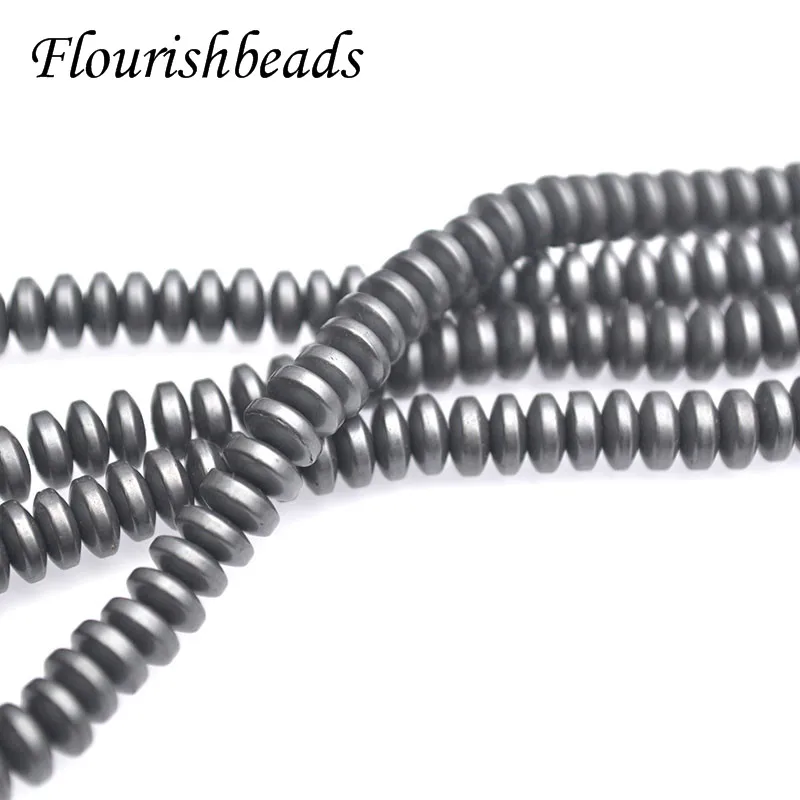 4/6mm High Quality Natural Hematite Beads Rondelle Shape Loose Beads for Jewelry Bracelets Making DIY 5-10 Strands/lot