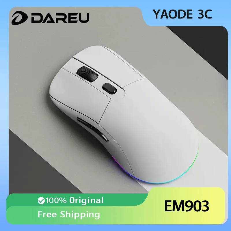 Dareu EM903 Dual Mode Mouse RGB Backlight Lightweight Gaming Mouse DPI Adjustable Ergonomics Pc Game Accessories Office Man Gift