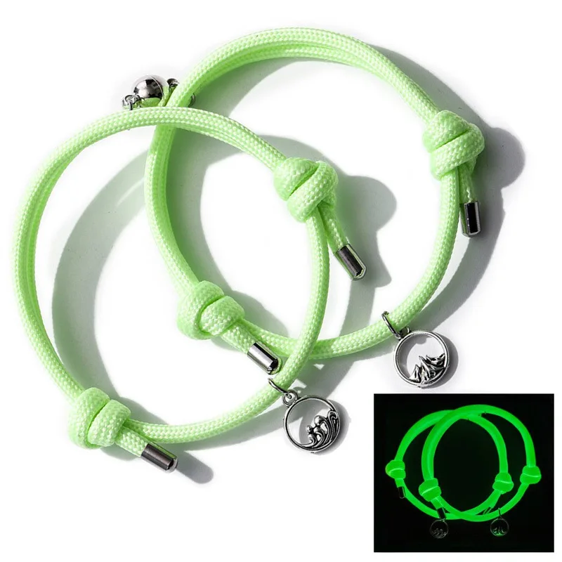 Fashion New Luminous Bracelet Rope Sea Vow Magnet Phase Suck Couple Bracelet A Pair Of Men And Women Braided Bracelet Rope