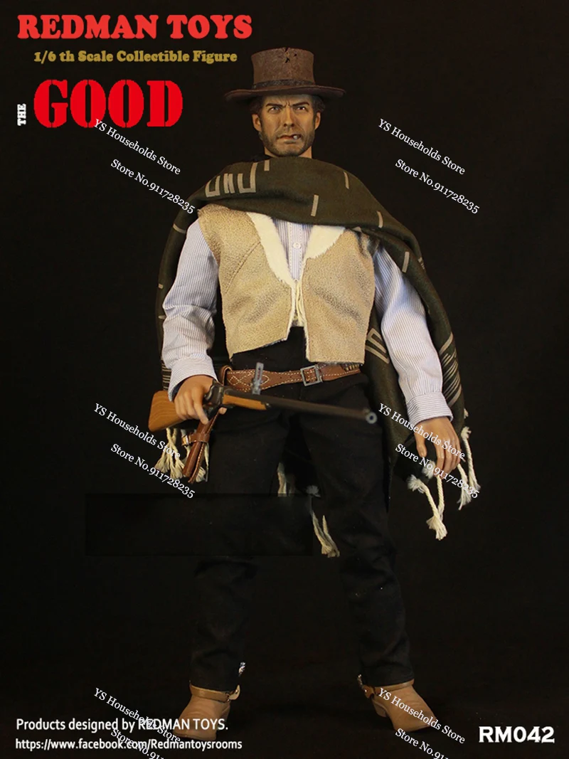 Redman Speelgoed Origineel 1/6 Rm042 Goede Rm043 Bad Rm044 Lelijke Man Actiefiguur Mexico Stad Filmserie 12 "Volledige Set Cowboymodel