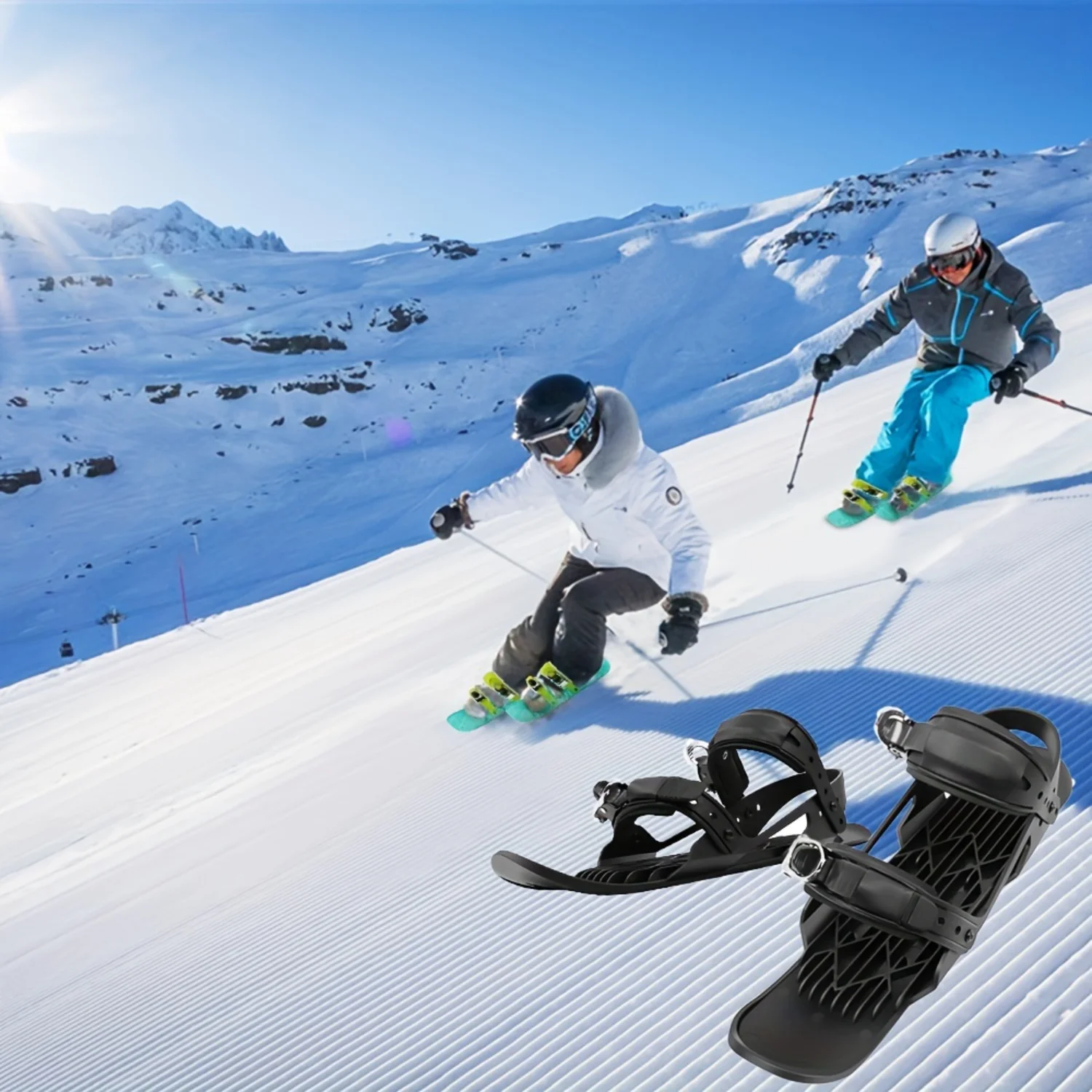 Zimowe buty narciarskie, buty snowboardowe, mini snowblade, mini snowboards, buty śnieżne na zimowe narciarstwo na świeżym powietrzu