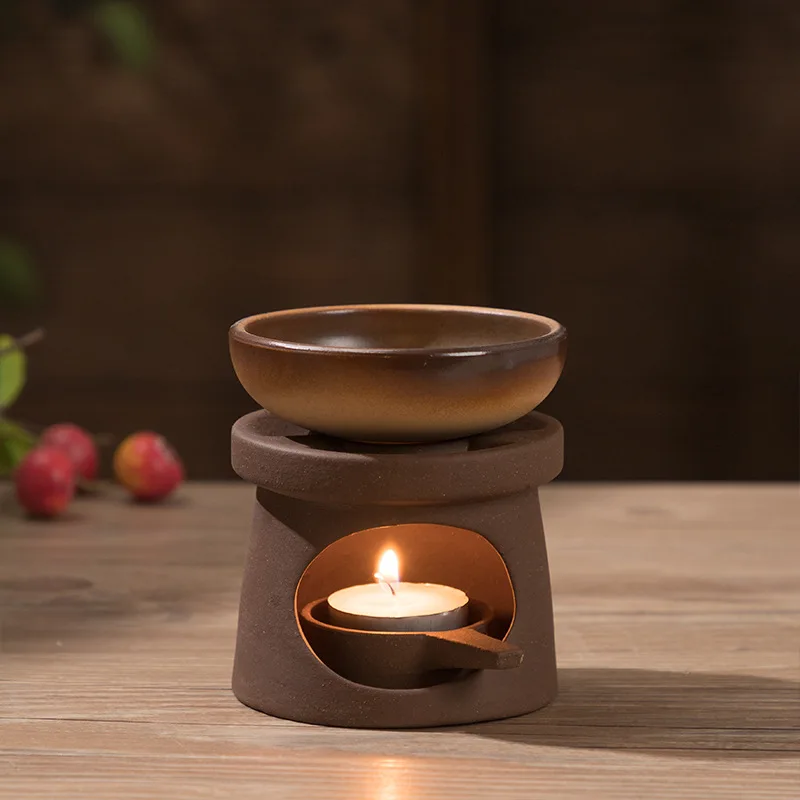 3 in 1 Stoneware Essential Oil Warmer Wax Melt Burner Tealight Candle Heater Japanese Style for Home Aromatherapy Decor Gift