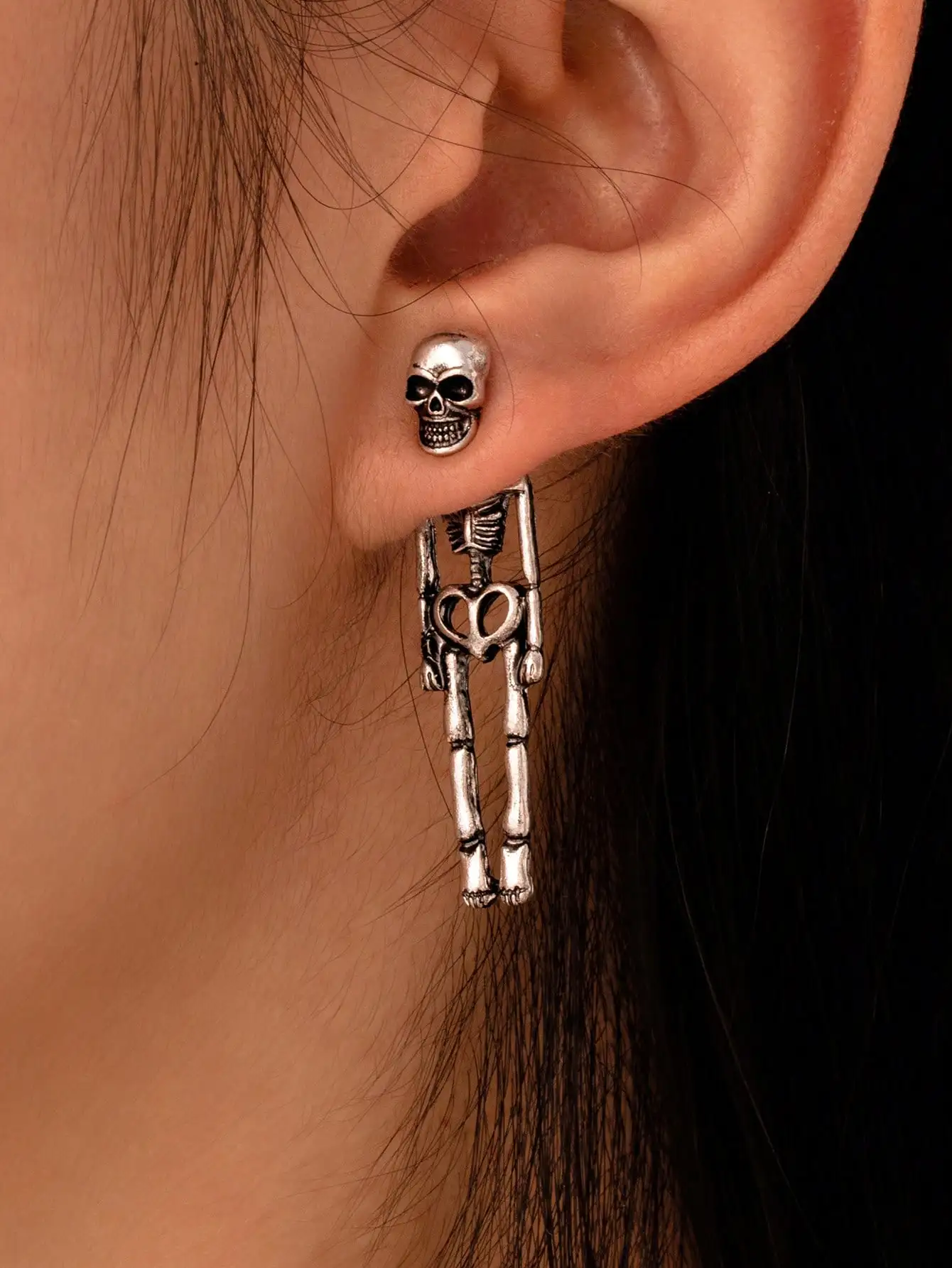 

1 Pair Unisex Skull Stud Earrings for Halloween Party