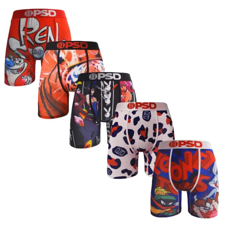 5Pcs Fashion Print Men Underwear Boxer Cueca Male Panty Lingerie Men Underpants Panty Boxershorts Sexy S-XXL