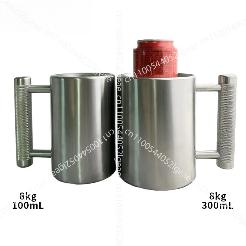 8kg Dumbbell Cup 304 Food Grade Stainless Steel Water Cup Overweight Sports Water Cup Men and Women Home Gym