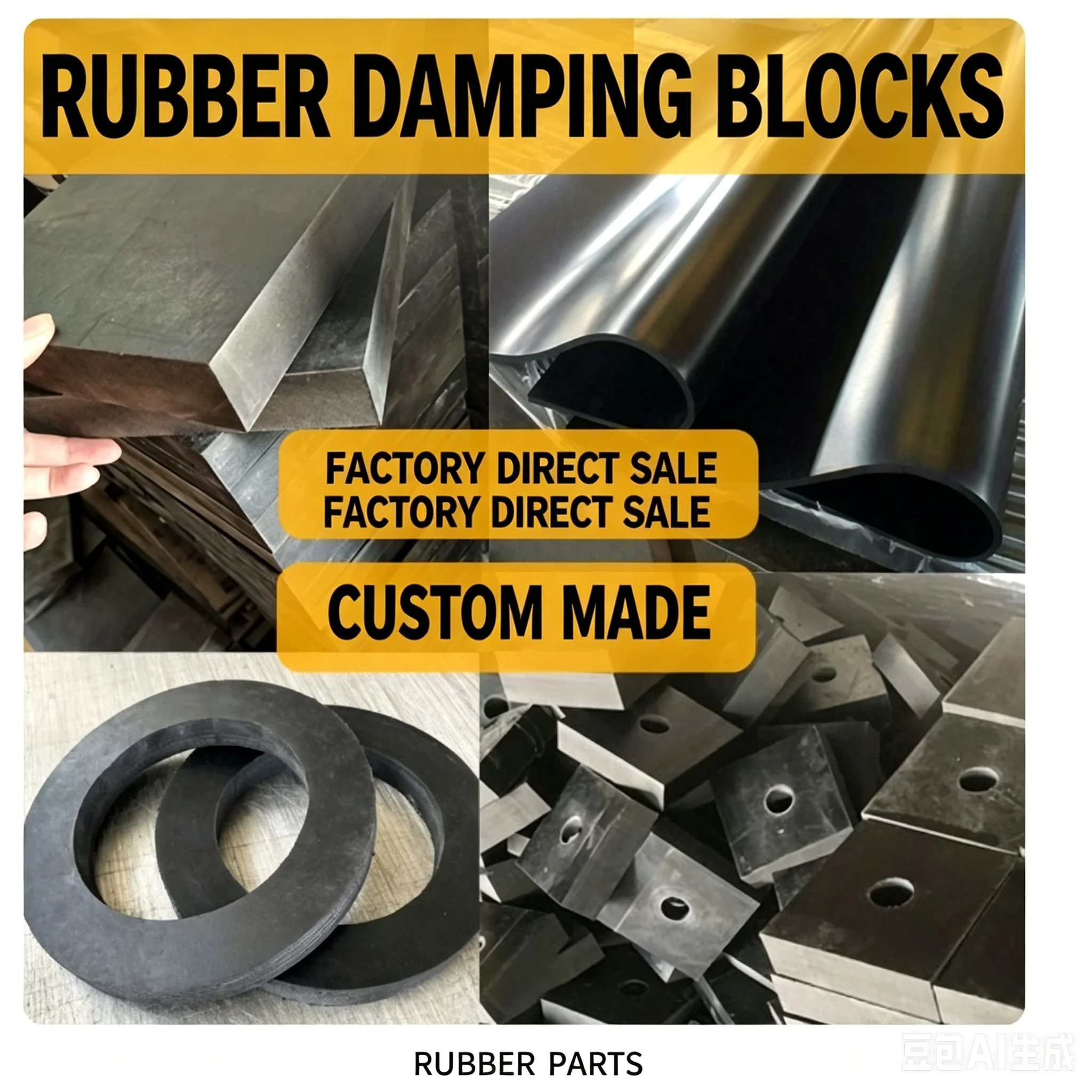 Thick 10-100mm Anti Slip Wear-Resistant Shock-Absorbing Insulated Rubber Block Industrial Thick Rubber Pad Customized Processing
