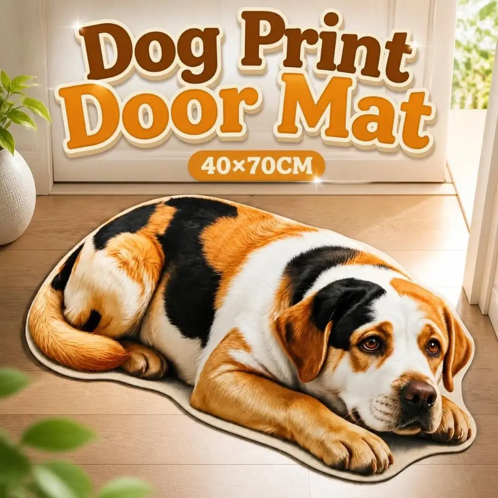 Fun Diatomite Dog Print Door Mat Lifelike Absorbent Animal Floor Rug Non-slip Stain-resistant Pet Doormat Hallway