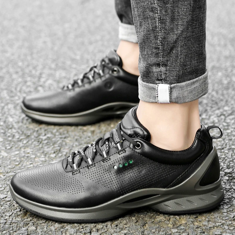 Fashion Men Shoes Men Genuine Leather Shoes Casual Lace-up Shoes Breathable Fashion Sneakers 2022 New