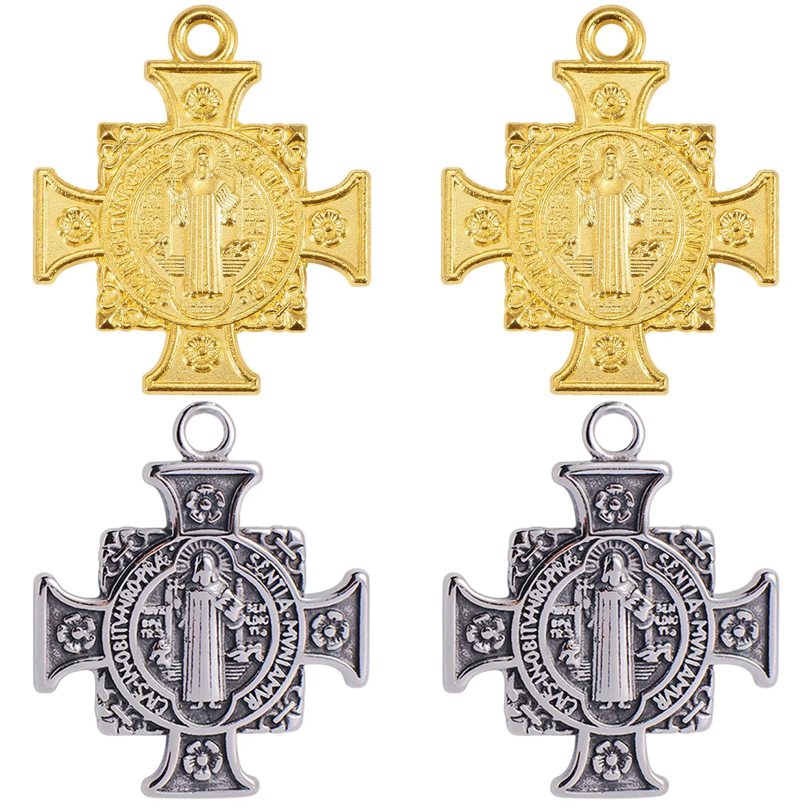 

Hip Hop Alloy Exorcism Medal Pendant&Necklace Saint Benedict Cross Necklace-DIY Pendant Keychain Accessory for Jewelry Making