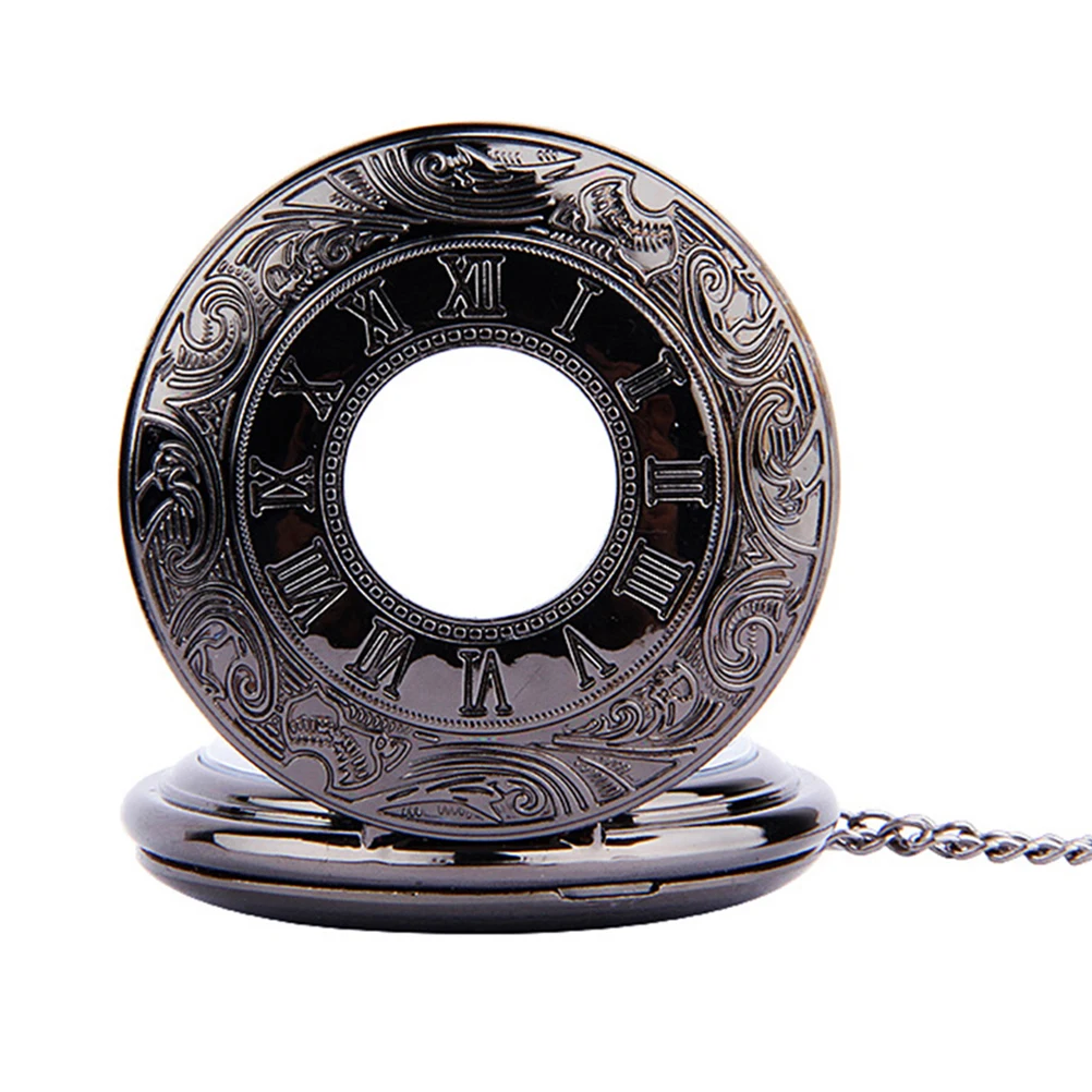 

Dual Display Dial Watch Retro Classic Pocket Roman Numerals Steampunk Vintage Personality Necklace Round Timepiece