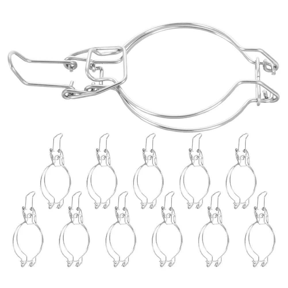 

12Pcs Stainless Steel Wire Locking Clips for Wide Mouth Glass Jars Kitchen Storage Wire Clamp Replacement Canister Accessories