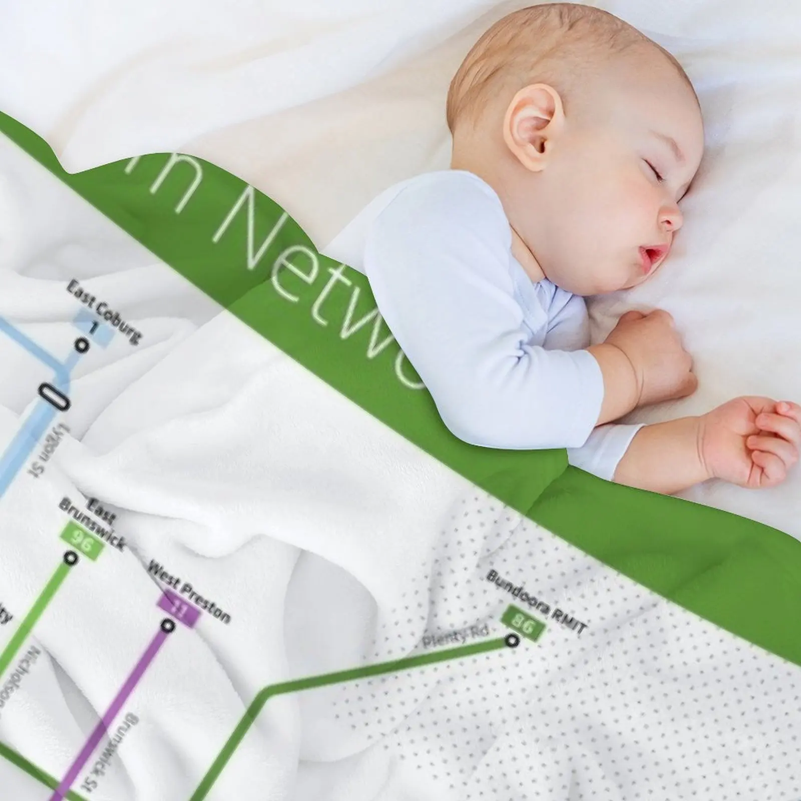 ملبورن ترام خريطة الشبكة رمي بطانية لحاف فاخر الفانيلا لطيف منقوشة البطانيات #5