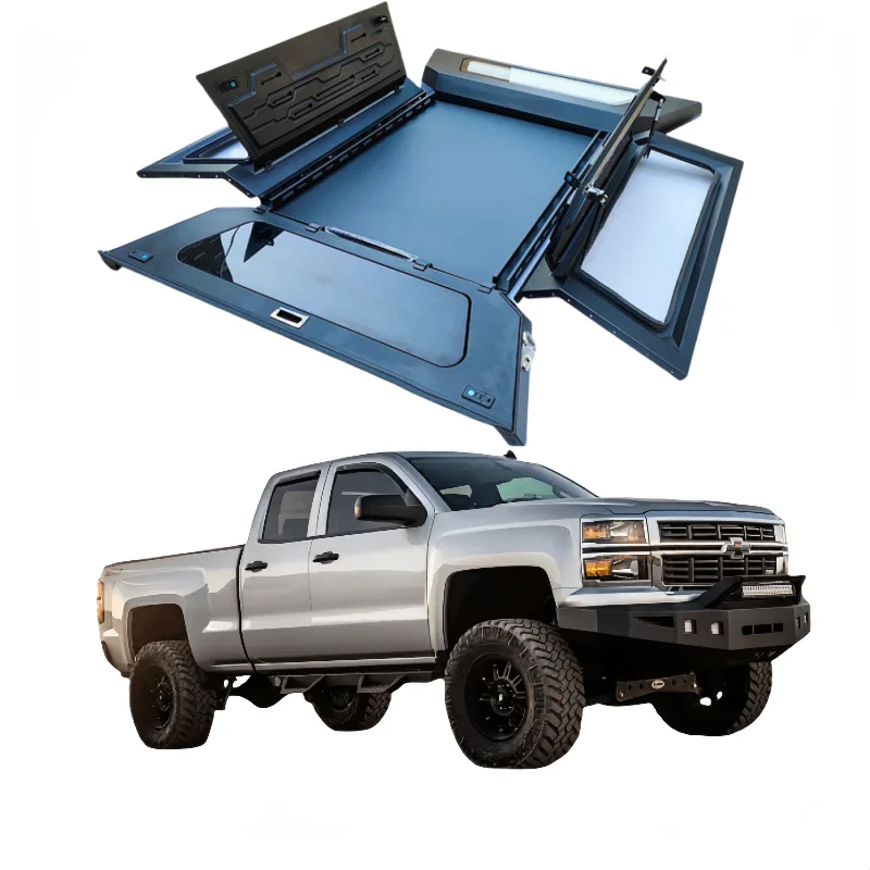 

for Chevrolet Silverado 1500 ZR2 / Bison Tremor Pickup Truck Cargo Cover Three doors openRigid Compartment