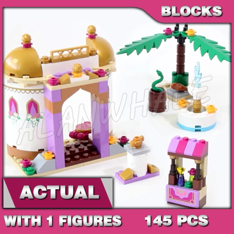 

145pcs Princess Royal Girls Jasmine's Exotic Palace Carpet Market Stall Tiger 10434 Building Blocks toys Compatible With Model