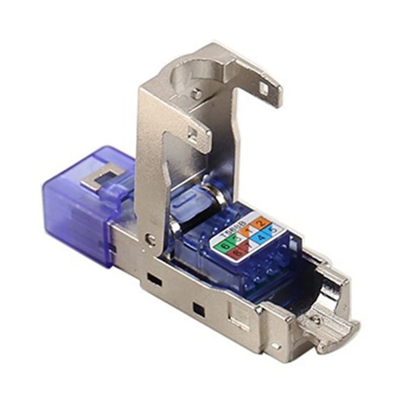 CAT8 RJ45 Connector Plug Without Crimping Tool CAT8 40Gbps 50U Zinc Alloy Shielded Network Cable RJ45 Plug