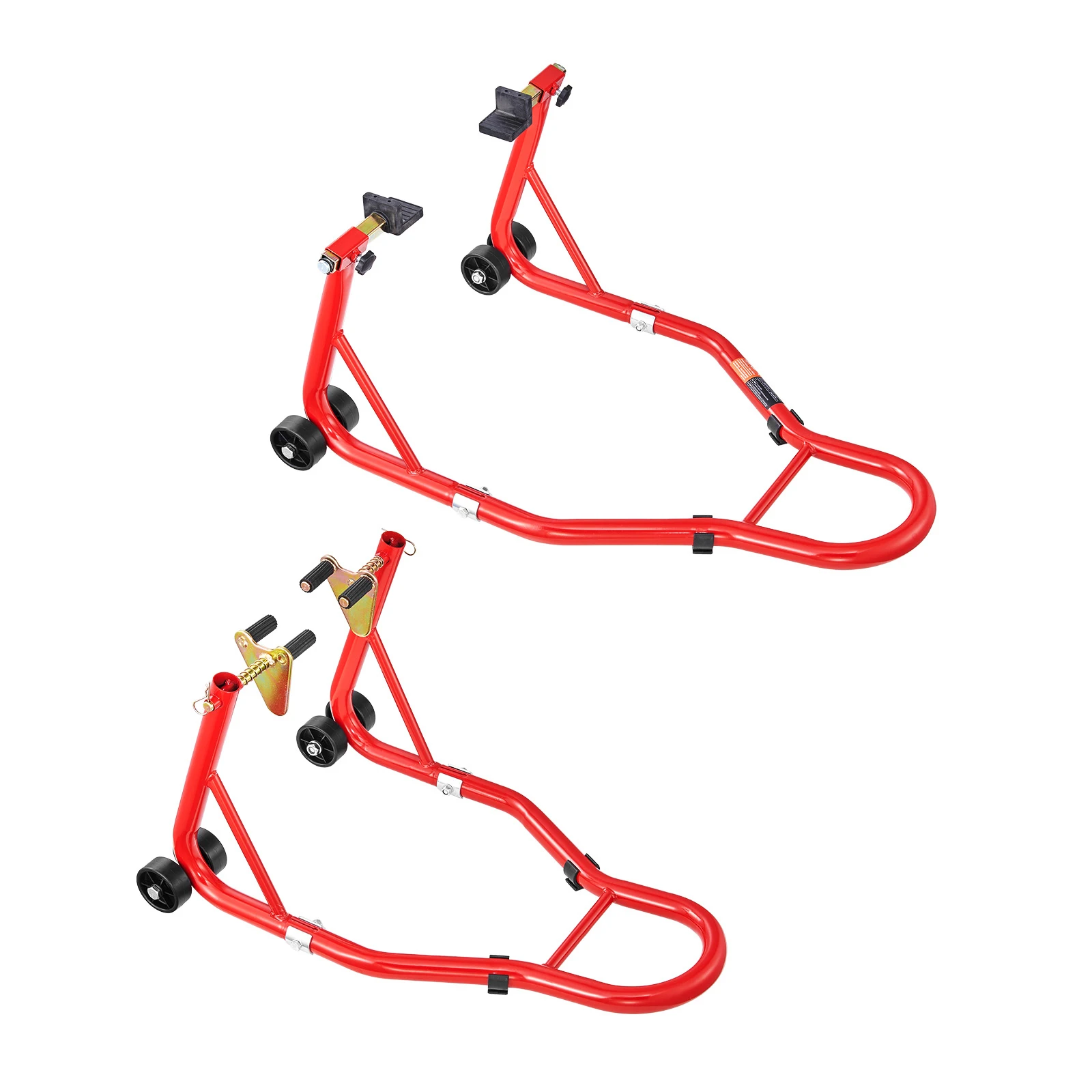 SucceBuy Motorcycle Stand Lift 850lbs Front Rear Combo Stand Lift Front Wheel Dual-Fork Stand Rear U+L Fork Swingarm Spool Stand