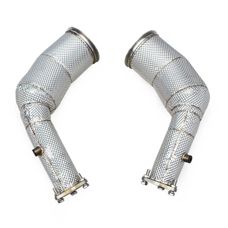 

Yooking Heat Shield Exhaust Pipe In Stock For Audi RS6 C8 4.0T 2021-2023 Stainless Steel Free Flow Downpipe