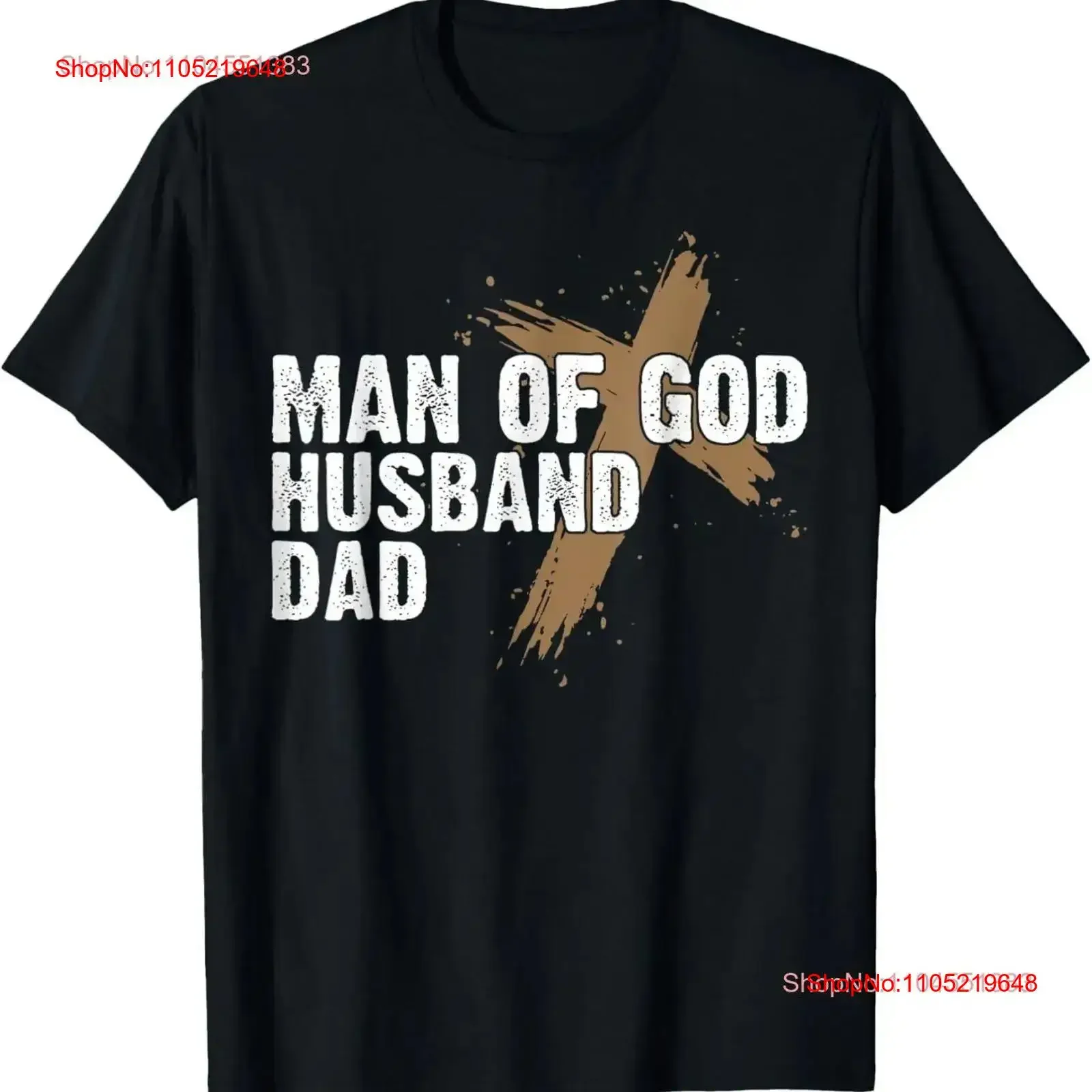 

Man Of God Husband Dad Religious Cross Father's Day Faith T Shirt vintage Washed Casual fashion Versatile designer clothes