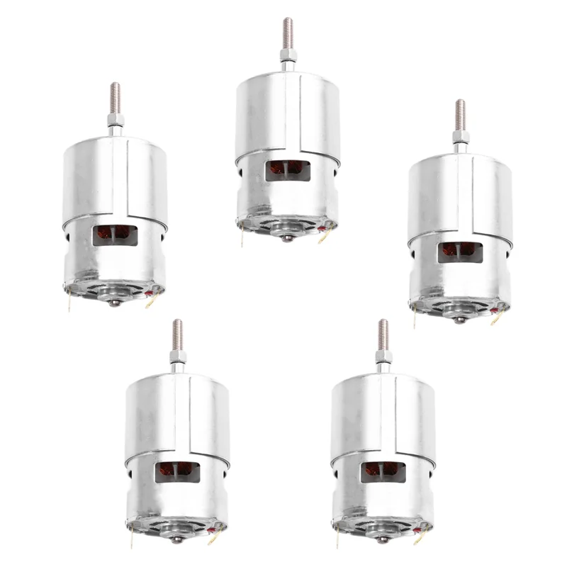 ABDJ-5Pcs 755 DC Motor For Weed Trimmer 21V Grass Cutter Motor With Long Shaft For Efficient Weed Cutting And Trimming