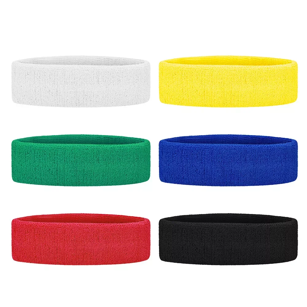 6 Pieces Sports Headbands  Cloth Sweat Absorbing  Band For Tennis Gym