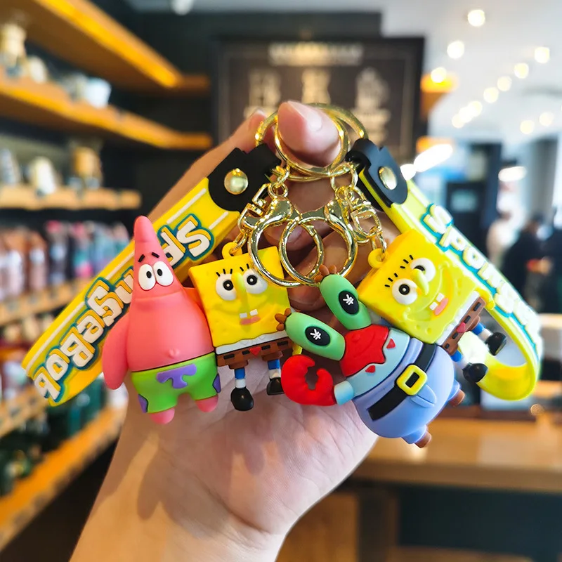 

Cartoon SpongeBob SquarePants Good Brothers Keychain Creative Patrick Star Doll, Cute Squid Guy Hanging Decorations Gifts