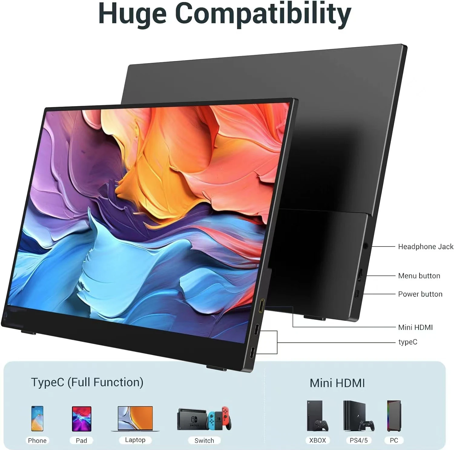 4K Portable Monitor 15.6