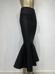 90cm Length Trendyol Women Black Elastic Bandage Skirt Elegant High Waist Mermaid Long Skirts For Celebrity Evening Party