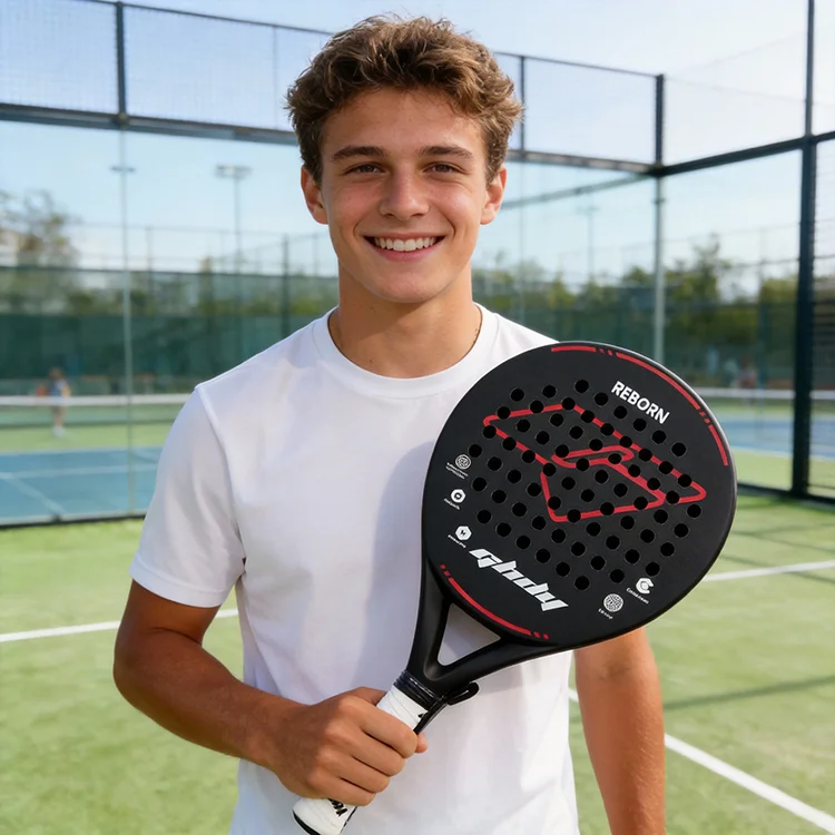 Custom Logo Carbon fiber material 12K padel racket, responsive hitting feedback for advanced athletes, high-end positioning priv