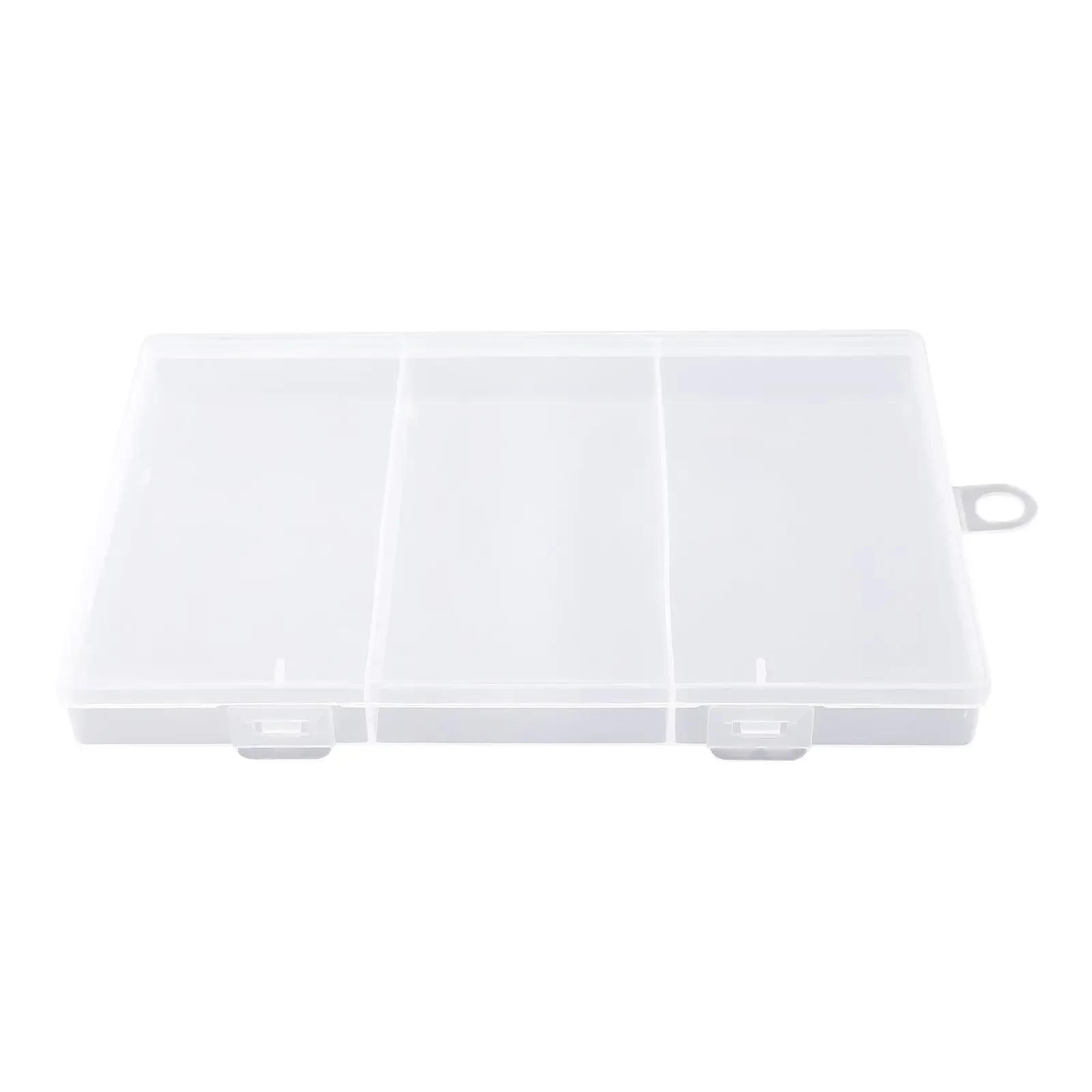 3 Grids Plastic Box Transparent Rectangular Dustproof Jewelry Organizer 17*11*2cm Fishing Gear Storage Box Container Case