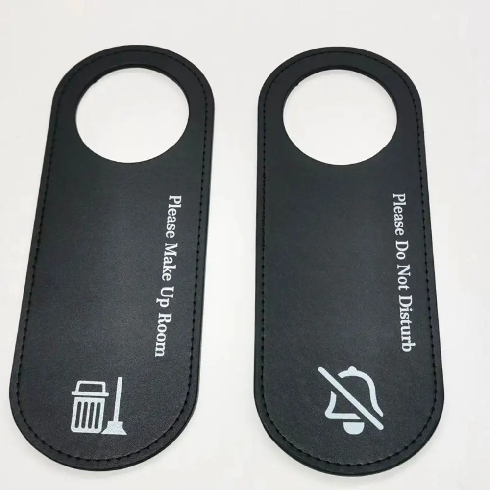 New Design PU Door Sign Double Sided Please Do Not Disturb Cleaning Label Door Hanger Wall Decoration