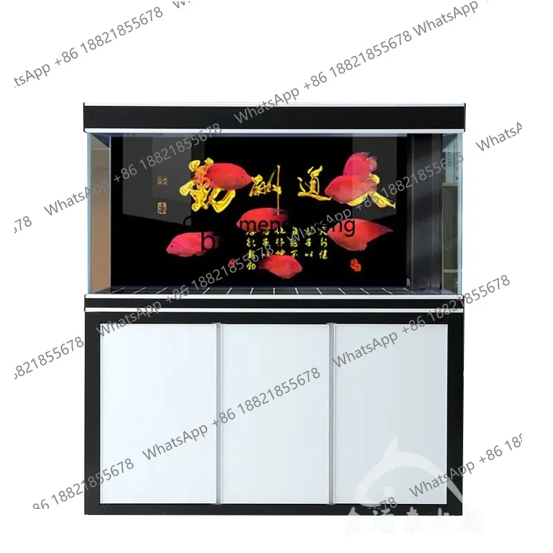 

S7486 ss Fish Tank Large Bottom Filter Living Room Home Golden Dragon Fish Tank Super White Glass Floor Screen Landscape Tank