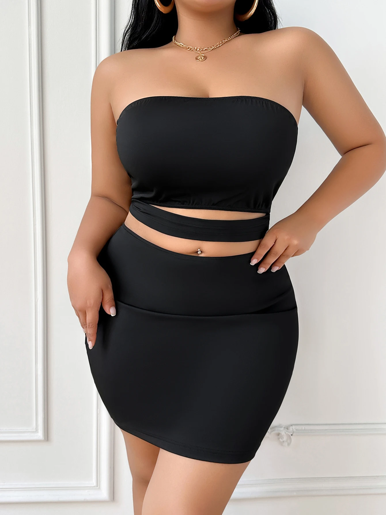 Dames Effen Kleur Mouwloos Off-Shoulder Pouch Back Bustier Ingericht Korte Rok Sexy Uitgesneden Ingerichte Bodycon Jurk