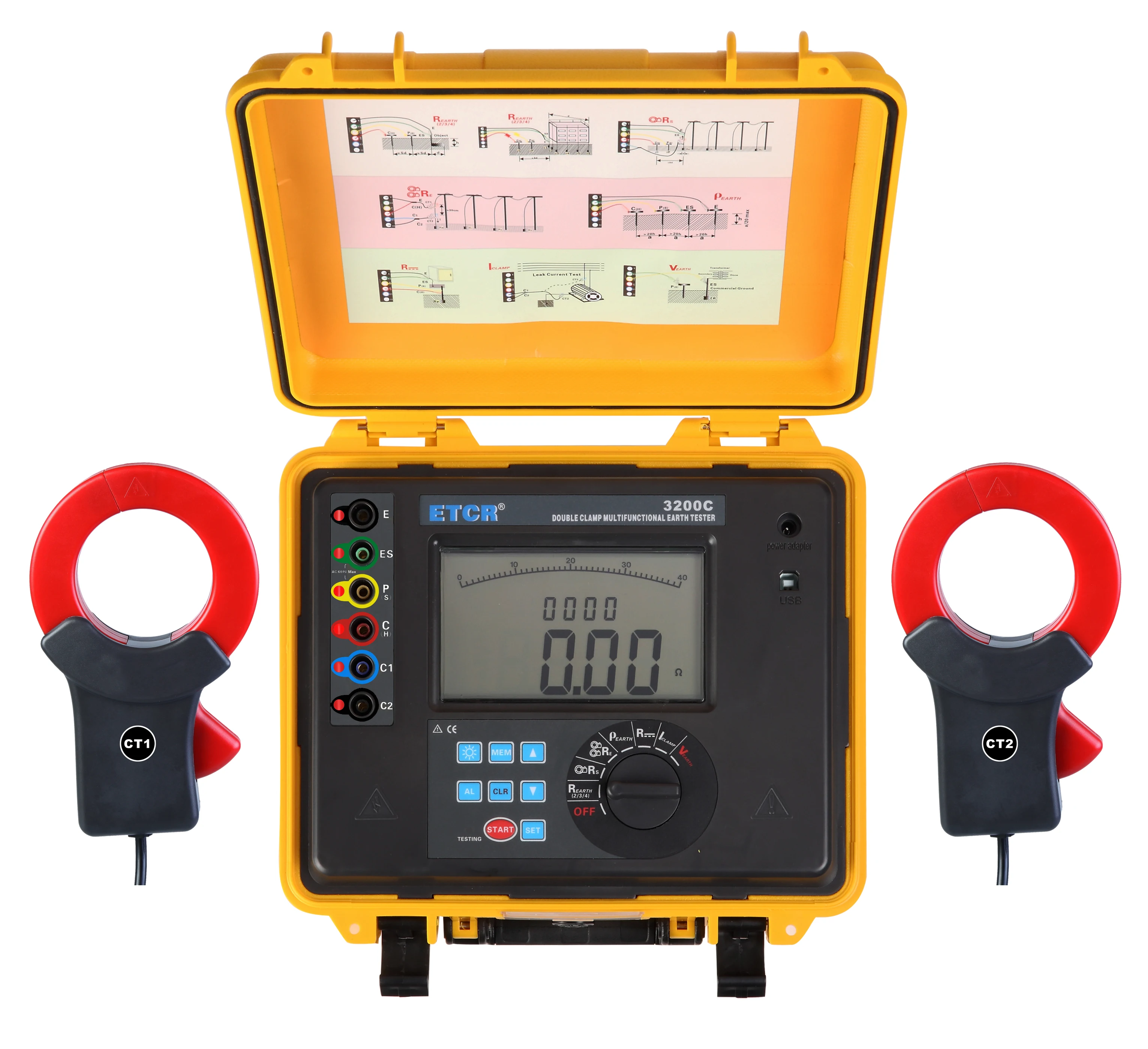 

New Product! ETCR3200C Multifunction Double Clamp Ground Resistance Tester Meter