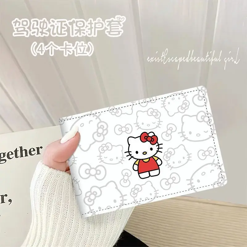 Cute Hellokitty Woman Driver's License Protective Cover 2-in-1 Driving License Motor Vehicle Driver's License Leather Card Bag