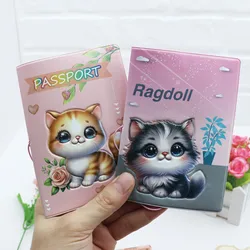 1PC  Cute Cat 3D Creative Passport Cover  Case Passport Wallet Card Holder Lightweight Fashion Travel Accessories