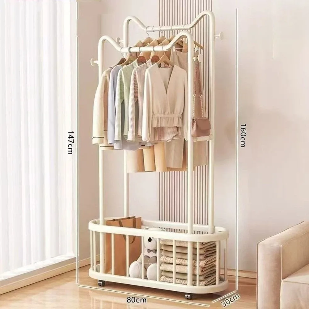 جديد للإزالة من الأرض إلى السقف شماعات سلة التخزين الطابق الدائمة معطف الرف ضوء الفاخرة الفضاء توفير تجفيف الرف الاستخدام الداخلي #1