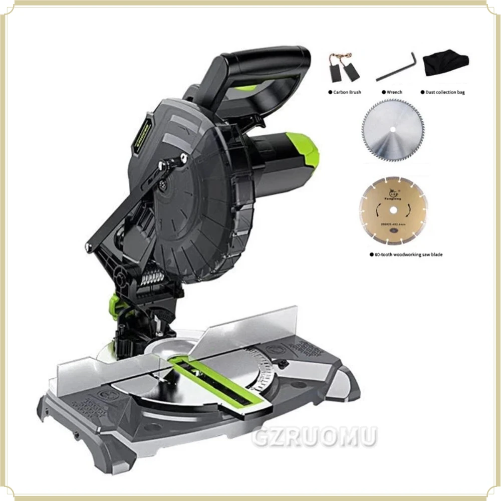 8 Inch Dual Bevel Sliding Miter Saw, 60T Carbide Blade Wood & Aluminum Cutter